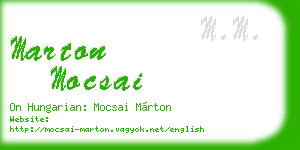 marton mocsai business card
